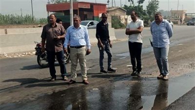 إصلاح كسر خط مياه بطريق «الزقازيق – ههيا» وإعادة الحركة لطبيعتها