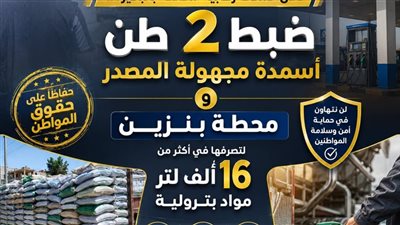 ضبط 2 طن أسمدة زراعية مجهولة المصدر بالبحيرة 