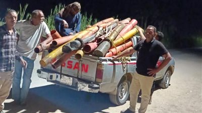 إزالة حالات سرقة مياه الري على بحر البنات وقارون بالفيوم 