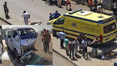 إصابة 9 أشخاص في تصادم ميكروباص وميني باص بطريق الفيوم القاهرة 