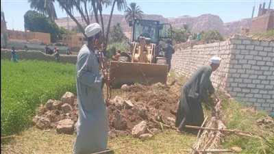 إزالة التعديات على املاك الدولة وتمهيد الطريق فى الشعانية بقنا 