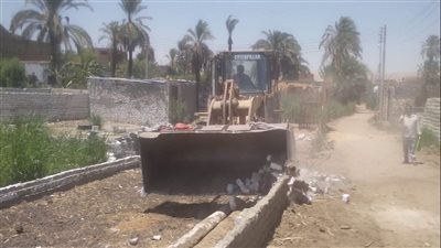 إزالة 8 حالات تعدٍ على الأراضي الزراعية بقريتي الغربى بهجورة وأولاد نجم