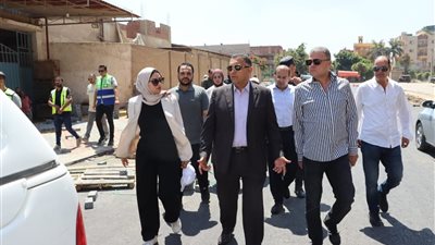 محافظ القليوبية يتابع أعمال رصف وتطوير شارع الحرية أمام مستشفى القناطر العام