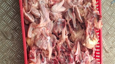 ضبط 280 كيلو صدور وهياكل دجاج غير صالحة للاستهلاك بالفيوم 