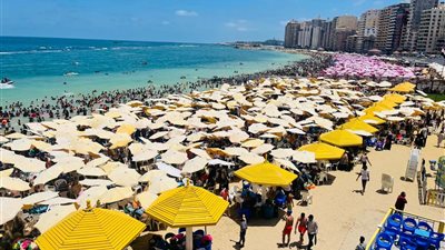 رفع الرايات الحمراء على شواطئ العجمي بالإسكندرية وتحذيرات من السباحة