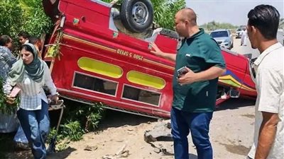 إصابة 12 شخصًا في حادث تصادم على طريق عزبة الصعايدة بالفيوم