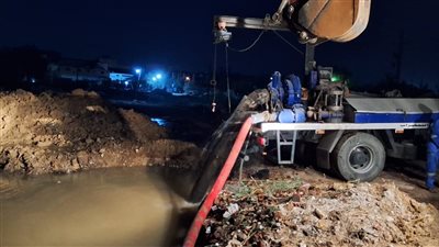 كسر مفاجئ بخط مياه قطر 1000 مم بمركز الفيوم