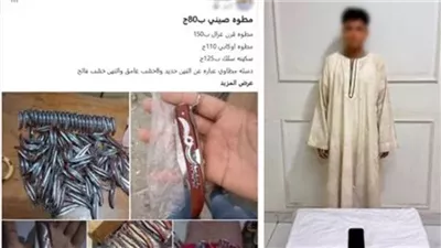 القبض علي طالب أوهم المواطنين ببيع الأسلحة البيضاء بمواقع التواصل الاجتماعي