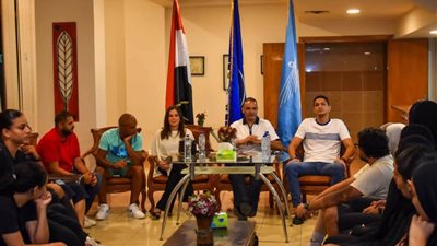 سموحة يودع فريق الطائرة للسيدات قبل المشاركة في بطولة «فاطمة بنت مبارك» بالإمارات