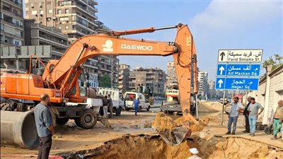 انتهاء أعمال صيانة خط مياه عبد الحميد بدوي أمام نادي الشمس