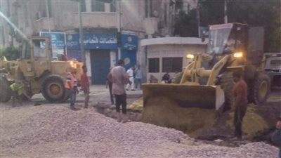 إصلاح هبوط أرضي بكوبري الجامعة بالإسكندرية 