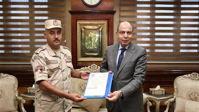 اللواء كدواني يستقبل المستشار العسكري الجديد للمنيا 