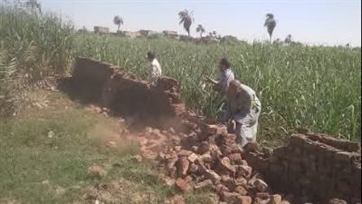 إزالة فورية لحالتي تعدٍ بالبناء على الأراضي الزراعية بقروي أولاد نجم بهجورة