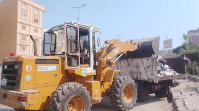  رفع 725 طنًا من بؤر المخلفات والتراكمات في يوم واحد بمراكز ومدن وأحياء الغربية