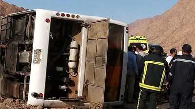 محافظ جنوب سيناء يتابع تداعيات  الحادث اتوبيس نوبيع 