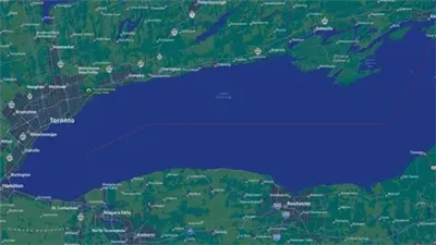 آبل تغير اسم بحيرة أونتاريو إلى Lake America على خرائطها