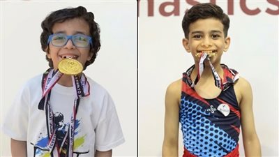 شقيقان يفوزان بالميدالية الذهبية في كأس مصر للجمباز