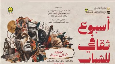 غدًا.. ورش فنية وأدبية في أسبوع قصور الثقافة لشباب شمال سيناء