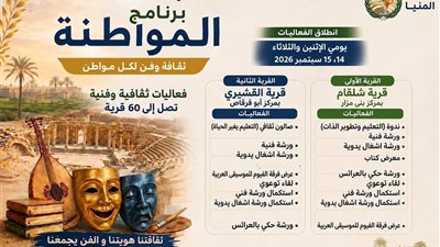 غدًا الإثنين.. فعاليات برنامج «المواطنة» تصل إلى شلقام والقشيري