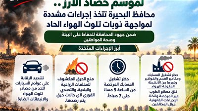 مواجهة ظاهرة السحابة السوداء بالبحيرة مع قرب حصاد الأرز
