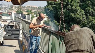 الجيزة ترفع كفاءة أسوار كوبري فيصل وتستكمل الباكيات المفقودة لتعزيز السلامة