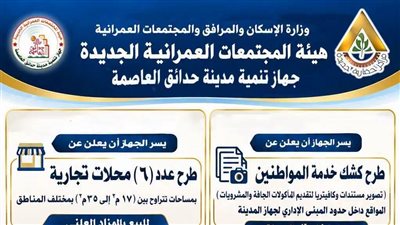 طرح محلات وكشك خدمة في حدائق العاصمة.. بالمزاد العلني