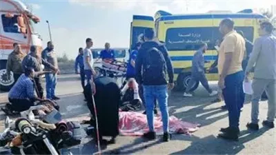 مصرع شابين فى حادث تصادم بطريق العدوة العامرية بالفيوم