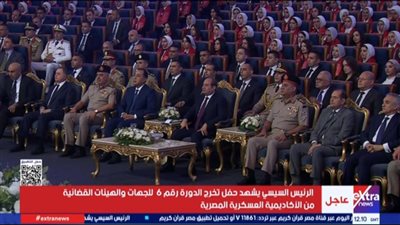 بث مباشر.. السيسي يشهد حفل تخرج الدورة رقم 6 للجهات والهيئات القضائية من الأكاديمية العسكرية