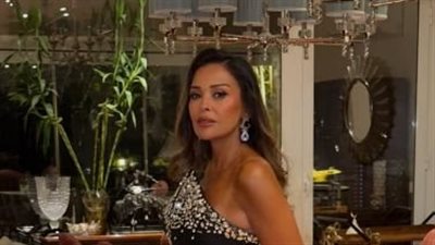 داليا البحيري تمزج بين أناقة الأسود وفخامة الكريستال في حفل 