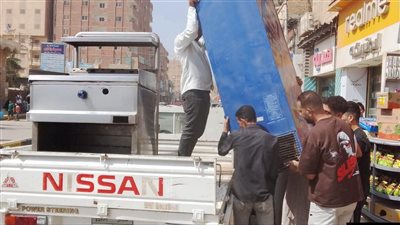 حملات مكثفة لرفع الإشغالات والعوائق بمدينة طامية بالفيوم 