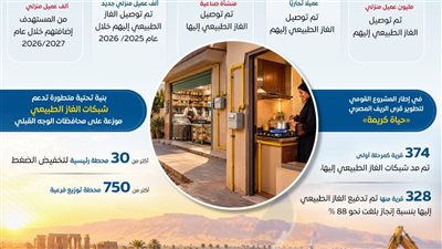 الوزراء: توسع متواصل في شبكات الغاز الطبيعي بمحافظات الوجه القبلي
