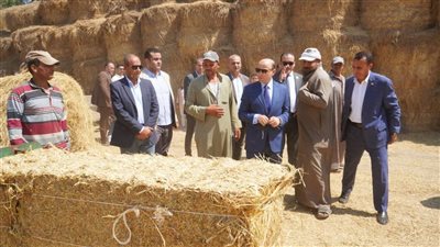  محافظ الغربية يتفقد موقع تجميع قش الأرز ببشبيش
