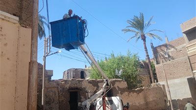 استمرار صيانة ورفع كفاءة الإنارة العامة ليلًا بقرية علوان بأسيوط