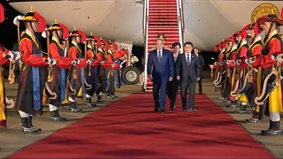 بالفيديو.. وصول السيسي إلى قاعدة سول الجوية بمستهل زيارته لكوريا الجنوبية